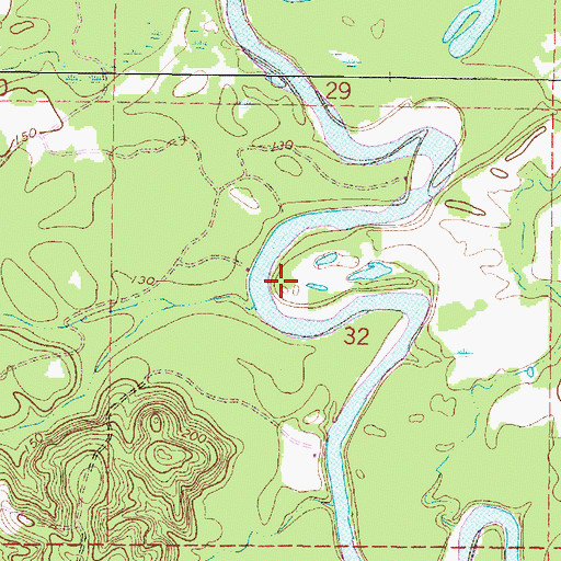 Topographic Map of Pattons Ferry (historical), MS