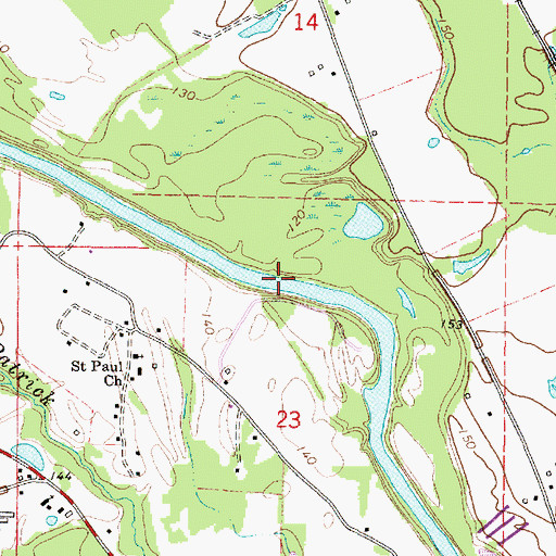 Topographic Map of Poes Ferry (historical), MS