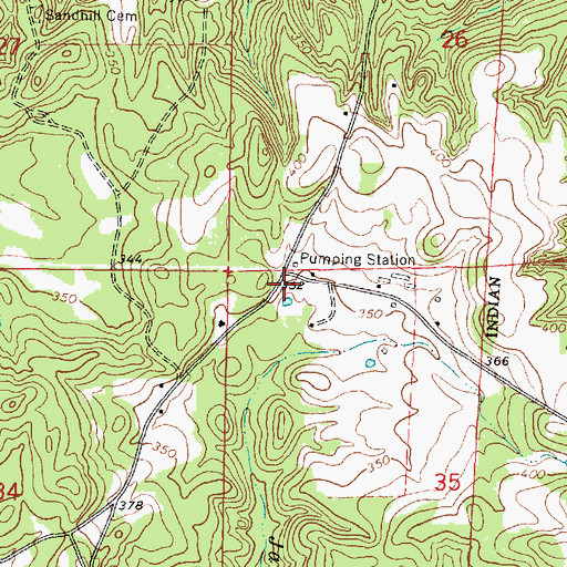 Topographic Map of Reynolds Store (historical), MS