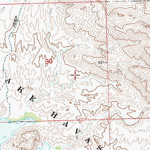 Topographic Map of Lake Havasu State Park, AZ