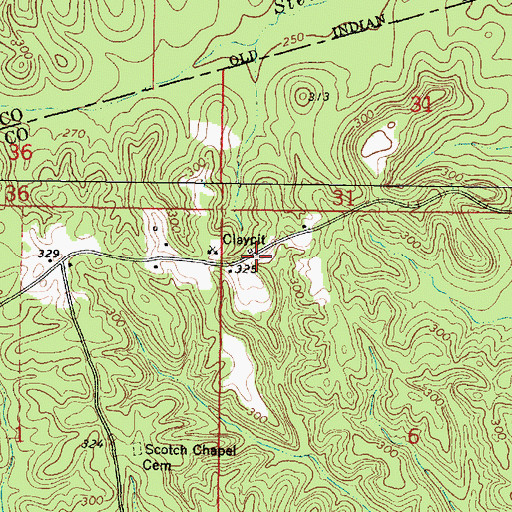 Topographic Map of Saint James Church (historical), MS