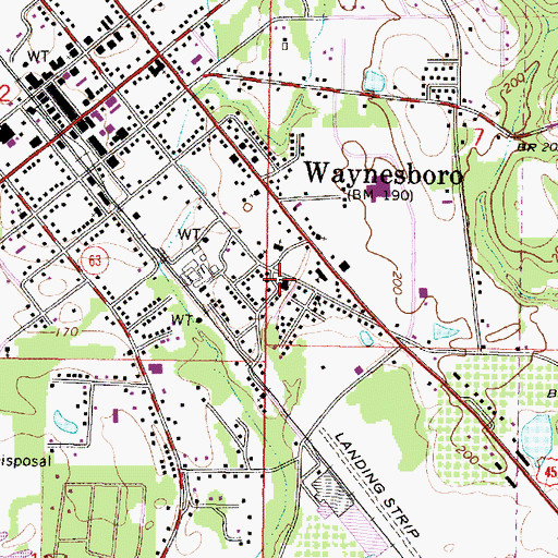 Topographic Map of Saint Luke Baptist Church, MS