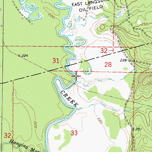 Topographic Map of Trotters Bridge (historical), MS