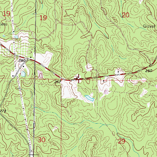 Topographic Map of Uriel (historical), MS