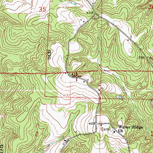 Topographic Map of Walden Ridge School (historical), MS