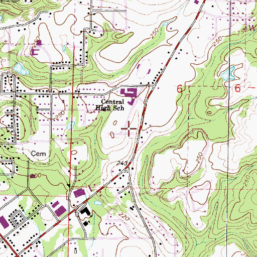 Topographic Map of Wayne County Dixie Baseball Complex, MS