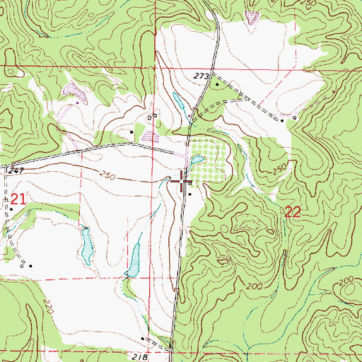 Topographic Map of Wayne County Farm (historical), MS