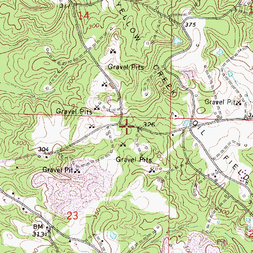 Topographic Map of West School (historical), MS