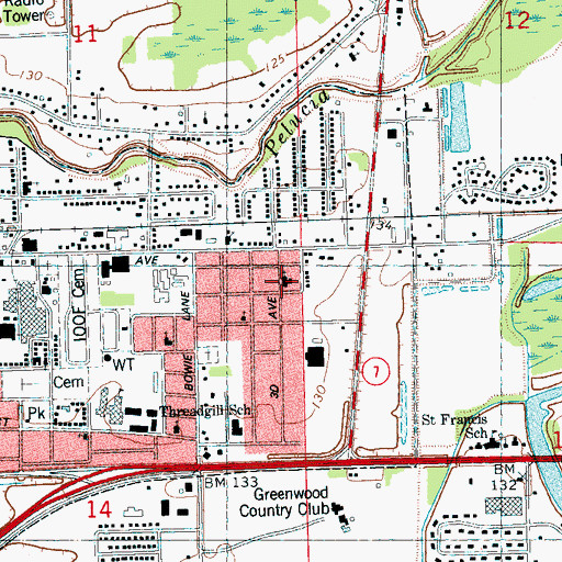 Topographic Map of Church of God of Prophecy, MS