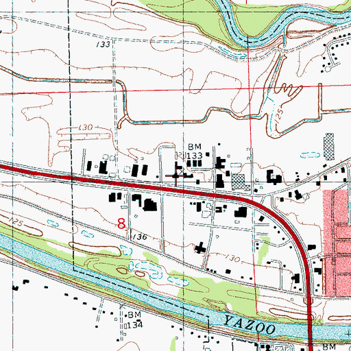 Topographic Map of Cottonlandia Museum, MS