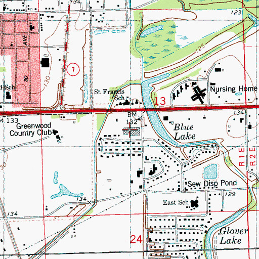Topographic Map of Eastgate Shopping Center, MS