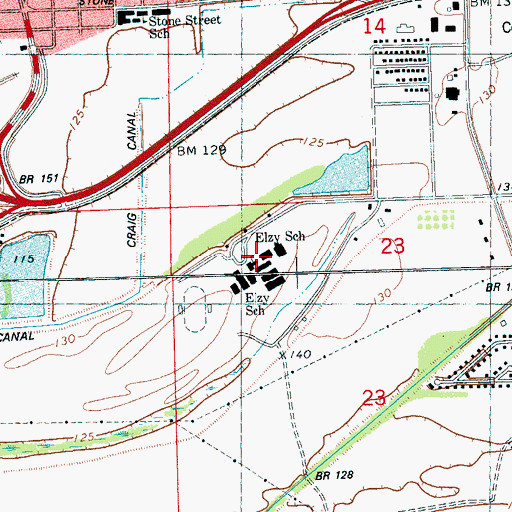 Topographic Map of Elzy School, MS