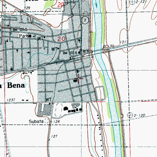 Topographic Map of First Baptist Church, MS