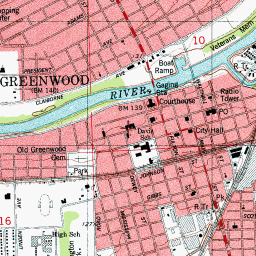 Topographic Map of First Baptist Church, MS
