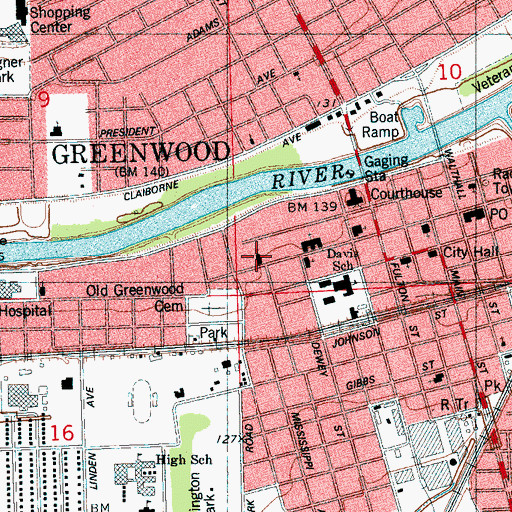 Topographic Map of First Christian Church, MS