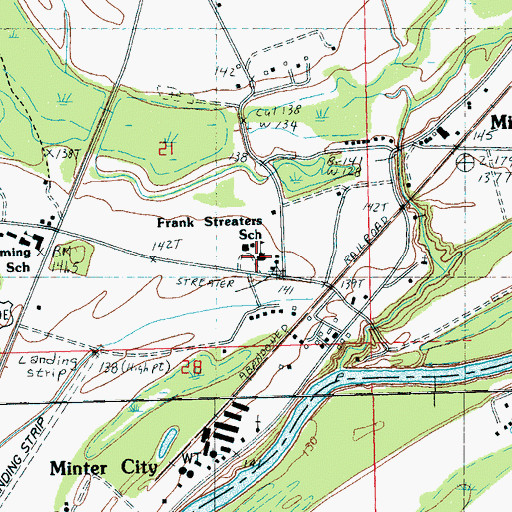 Topographic Map of Frank Streaters School, MS