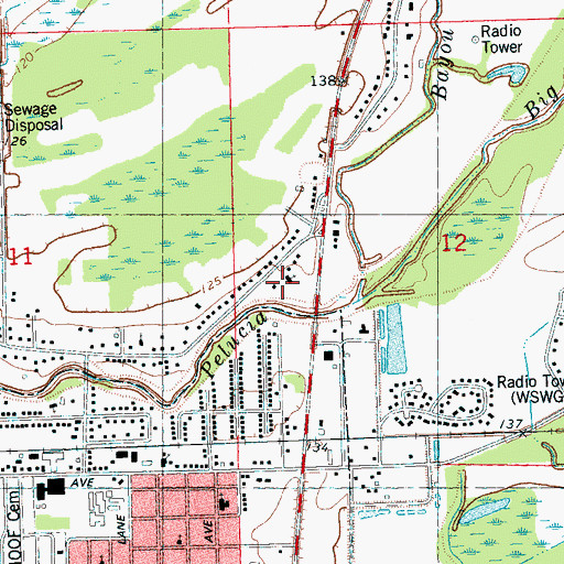 Topographic Map of Greenwood Church, MS