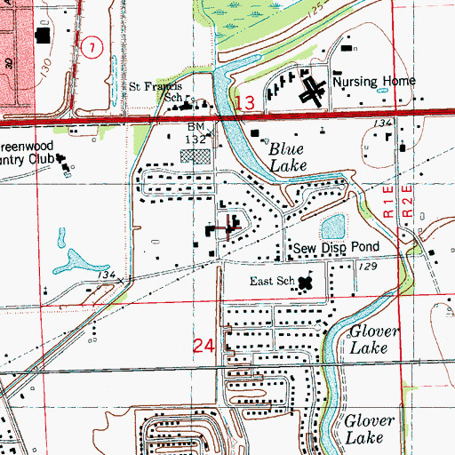 Topographic Map of Immanuel Baptist Church, MS