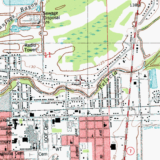 Topographic Map of Irving Memorial Chapel, MS
