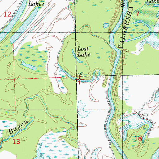 Topographic Map of Jacks Lake, MS