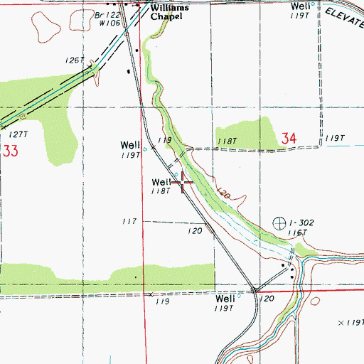 Topographic Map of Jones Chapel (historical), MS