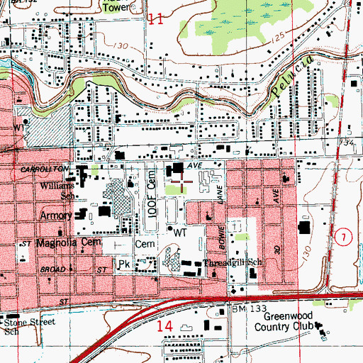 Topographic Map of Legion Field, MS
