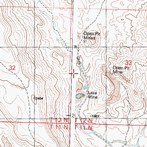 Topographic Map of Lake Mine, AZ