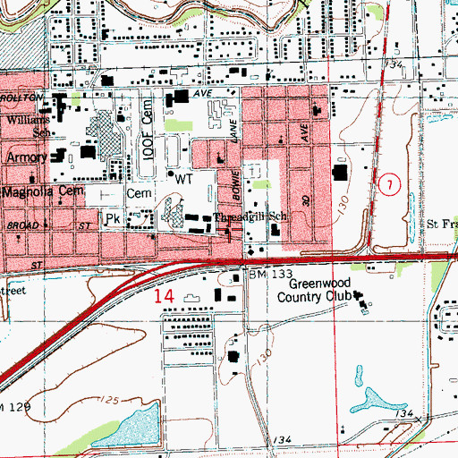 Topographic Map of Locust Grove Baptist Church, MS