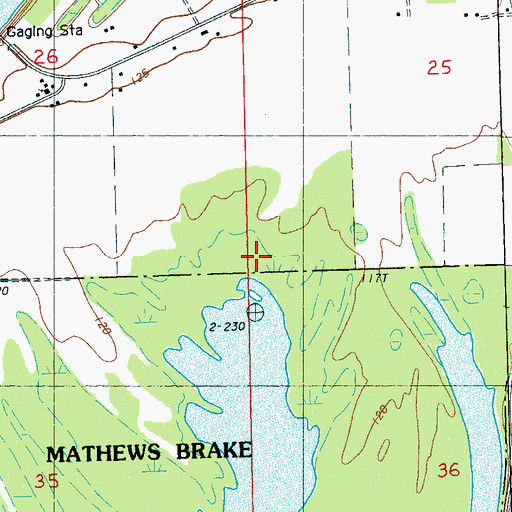 Topographic Map of Mathis Brake, MS