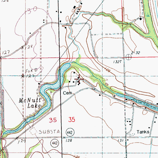 Topographic Map of McNutt, MS
