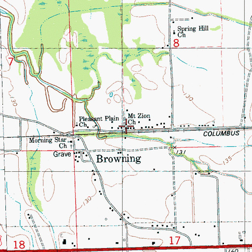 Topographic Map of Mount Zion Church, MS