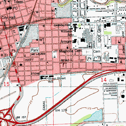 Topographic Map of Providence Baptist Church, MS