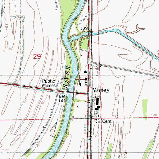 Topographic Map of Riverside Baptist Church, MS