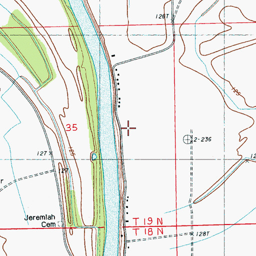 Topographic Map of Roebuck School (historical), MS