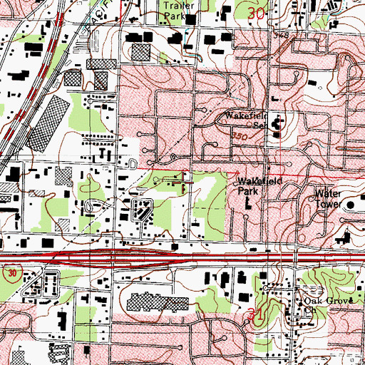 Topographic Map of New Covenant Baptist Church, AR