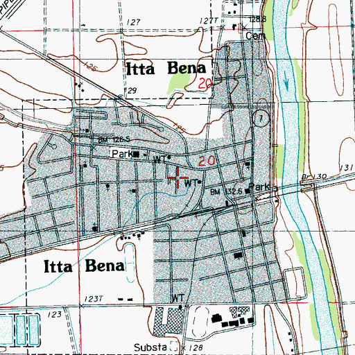 Topographic Map of Saint Mary Missionary Baptist Church, MS