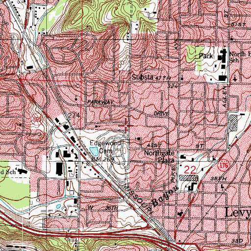 Topographic Map of New Covenant Community Church, AR
