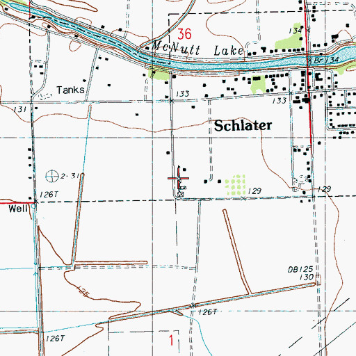 Topographic Map of Schlater Consolidated School, MS