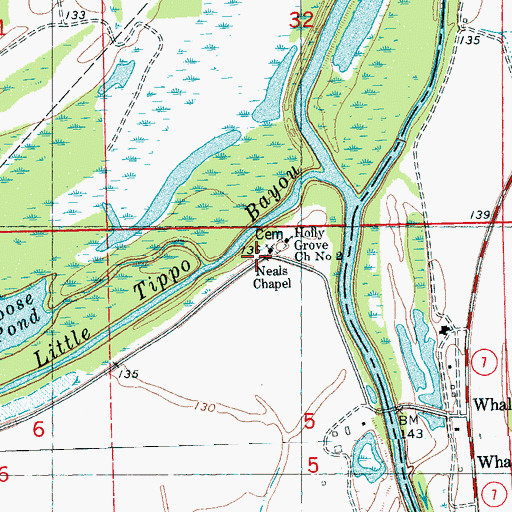 Topographic Map of Scurlock School (historical), MS
