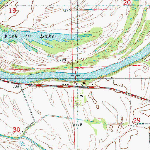 Topographic Map of Sidon Cutoff Lake, MS