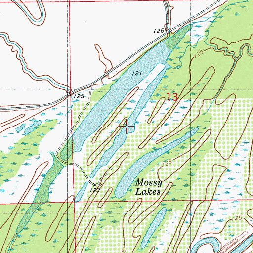 Topographic Map of Two Mile Lake, MS