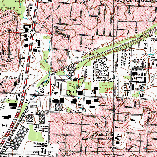 Topographic Map of New Hope Church of God, AR