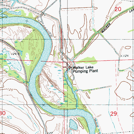 Topographic Map of Walker Lake Pumping Plant, MS