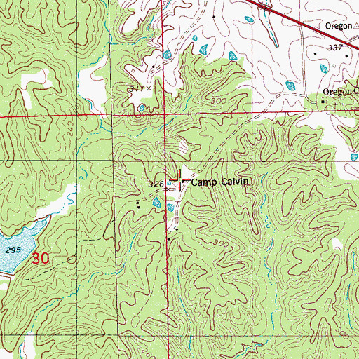 Topographic Map of Camp Calvin, MS