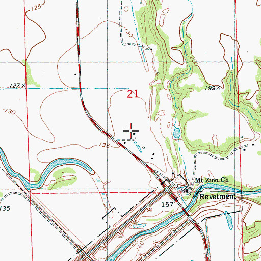 Topographic Map of Canewood Plantation (historical), MS