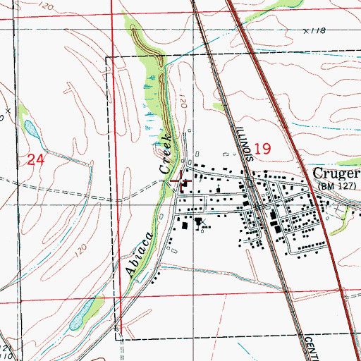 Topographic Map of Cruger Baptist Church, MS