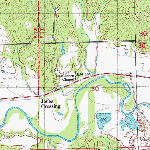 Topographic Map of East Jones Chapel, MS