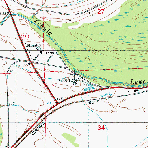 Topographic Map of Good Hope School (historical), MS