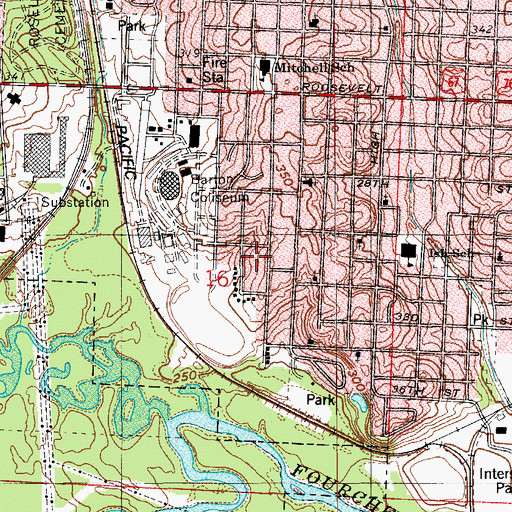 Topographic Map of New Light Baptist Church, AR