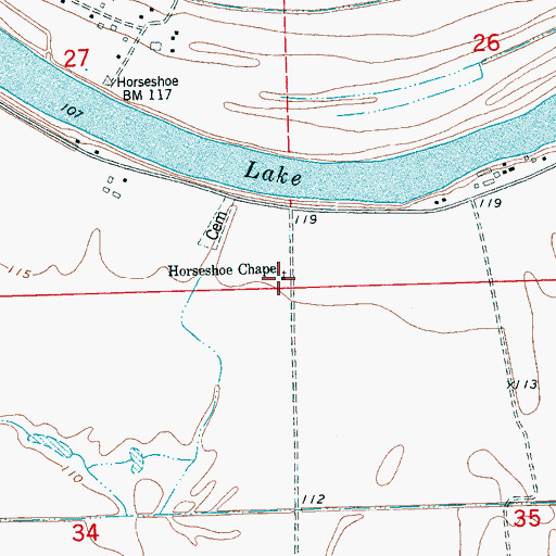 Topographic Map of Horseshoe Chapel, MS